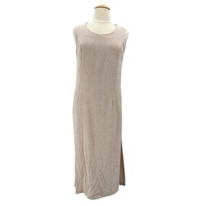 Vintage EXPO Womens XL Dress Maxi Checker Gingham Pink White Sleeveless